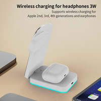 Chargeur sans fil pliable 3-en-1, station de charge rapide, multifonctionnel, métallique, pliable, universel, charge rapide sans fil