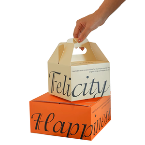 Boîte à repas à emporter personnalisée, boîte en papier à poignée unique, boîte à lunch portable, emballage alimentaire ondulé avec logo - Product Image 4