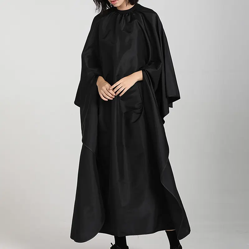 MYGO Low Price Waterproof Polyester Black Professional Beauty Salon Bib Cape Adjustable Snap Neck Barber Cape