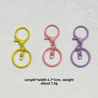 Lot de 3 fermoirs mousquetons à anneau plat en forme de huit, colorés, avec finition peinture cuite, en alliage, pour porte-clés, pendentifs DIY, jouets et poupées