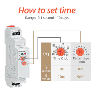 VG5210 VENGIM Off Delay Time Relay 220V Or AC/DC12V-240V <b>Timer</b> Switch By Din Rail L21 - Product Image 5