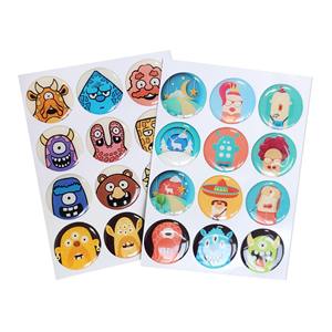 Adesivi personalizzati a cupola in resina epossidica trasparente con stampa di etichette 3D con disegni stampati unici - Product Image 1