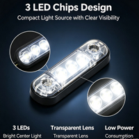 Nouvelle lampe de signalisation latérale pour camion 12V-24V à 3 LED avec guide de lumière, clignotant dynamique pour camion, remorque, fourgonnette