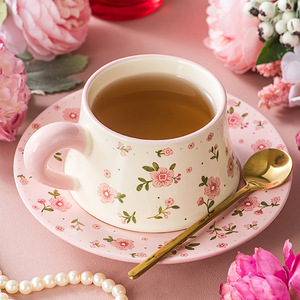 Juegos de Regalo para Mujer, Elegante Taza de Café y Platillo, Juego de 2 Tazas de Té con Flores - Product Image 6
