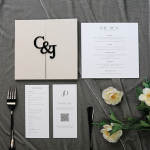 Ensemble de menus de <span class=keywords><strong>mariage</strong></span> personnalisés haut de gamme en velours avec section bar et carte de remerciement pour une célébration de <span class=keywords><strong>mariage</strong></span> élégante – <span class=keywords><strong>Papeterie</strong></span> - Product Image 2