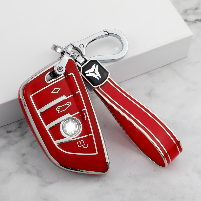 Cover a 4 pulsanti + portachiavi in ​​TPU-Rosso