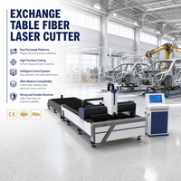 Machine de découpe laser à fibre à double table de travail avec rail de guidage HIWIN et source laser MAX RAYCUS pour la fabrication industrielle des métaux