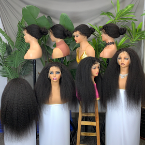 FH Hidden Strap 4C Baby Hair 360 Glueless <b>Wigs</b> Human Hair Kinky Straight Pre Plucked Human Hair <b>Wig</b> With Drawstring - Product Image 1