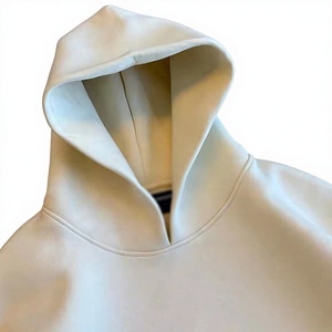 Sweat-shirt à capuche unisexe avec fermeture éclair, couleur unie, 100% coton, coupe ample, manches longues, vêtement décontracté d'automne avec poches latérales - Product Image 2