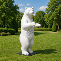 Statue d'ours en fibre de verre de qualité supérieure, animal sauvage simulé, pour jardin, complexe hôtelier, projet d'aménagement paysager commercial