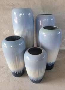 Grand <span class=keywords><strong>vase</strong></span> en céramique au sol Grand <span class=keywords><strong>vase</strong></span> de style européen avec glaçure changée au four Arrangement de fleurs de porche de salon - Product Image 3