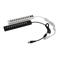 Hub USB 2.0 12 ports OEM CQT-044 ABS 5V 2A avec alimentation, station d'accueil portable avec Ethernet pour ordinateur portable/ordinateur - En stock