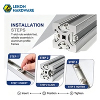 Écrous en T à encastrer LEKON en acier au carbone, écrous de sécurité à tête marteau, adaptés aux profilés d'extrusion en aluminium industriels à grande fente