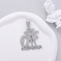 Collier avec pendentif en forme de clavicule glacé OTF 20 "Chaîne à maillons cubains Accessoires de bijoux de rappeur pour hommes et femmes