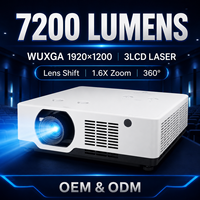 Projecteur laser 3LCD WUXGA 7200 lumens avec déplacement de l'objectif pour installation en grandes salles