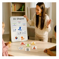 Tarjetas Magnéticas de Aprendizaje de Formas 3D con Imágenes a Juego y Poemas con Rimas, Material Didáctico de Geometría para el Aula y el Hogar