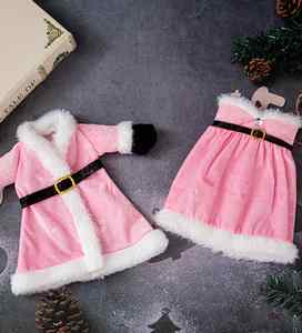 Adoradle Velvet Pink Custom <b>Christmas</b> Cover With Skirt <b>Dress</b> for Holiday Wine Bottle Decor - Product Image 4