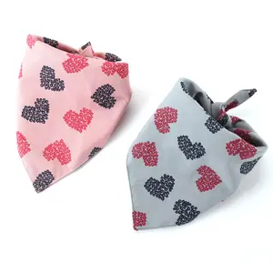 heart pink blue Dog Bib Double Kerchief Scarf bandanas