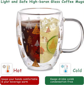 Cristalería Navideña Tazas de Té de Vidrio Divertidas Taza de Viaje para Café Vaso Lindo de Papá Noel Muñeco de Nieve Pingüino Regalo Creativo de Reno - Product Image 5