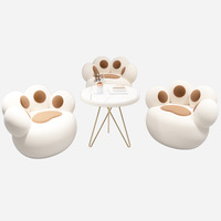 Fauteuil paresseux patte de chat mignon, chaise d'appoint individuelle Kawaii, siège de sol en peluche douce, chaise de dessin animé pour chambre à coucher, salon, décoration intérieure