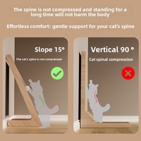 Griffoir vertical en bois massif et sisal pour chat, résistant aux rayures et à l'usure, jouet pour chat en carton