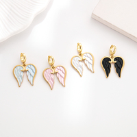 Breloques en acier inoxydable plaqué or CHINTEN, à faire soi-même, en forme de cœur, avec des ailes d'ange, bijoux avec zircon pour la Saint-Valentin