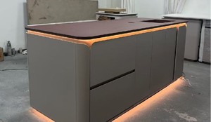 เฟอร์นิเจอร์ครัวสำเร็จรูปสไตล์โมเดิร์นสำหรับโรงแรมเชิงพาณิชย์ ดีไซน์หรูหราแบบอิตาลี ตู้เก็บของติดผนังโลหะ ชุดตู้เก็บของแบบเกาะกลางห้องนั่งเล่น - Product Image 6