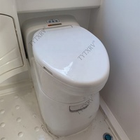 HEYRV RV Electric Toilet with Hatch & Pull Water Tank Portable Caravan Cassette Toilet for Camper Motorhome Travel Trailer