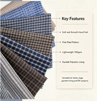 Tissu en polyester à carreaux teint en fil, style britannique, pour chemises garçons et filles, respirant, résistant aux plis, pour vêtements DIY