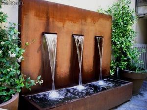 Fuente de Agua de Acero Corten, Cascada, Cortina de Lluvia, Fuente Exterior para Jardín - Product Image 6