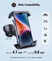 Support de téléphone pour vélo/moto/scooter en acier inoxydable, fixation au guidon, étanche, pince pour téléphone portable