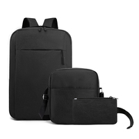 Vente en gros de trois pièces pour hommes, sac à dos scolaire et d'affaires, sac étanche pour ordinateur, sac à dos en nylon avec logo personnalisé pour ordinateur portable