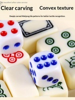 Magnifique ensemble de mahjong miniature portatif, nettoyé à la main, avec boîte en cuir et sac en toile, idéal pour les voyages en plein air, le camping et l'utilisation en dortoir.