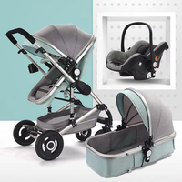Poussette jumelle légère de luxe 3 en 1 Système de voyage Sièges d'auto pour bébé et poussette de transport pliable Combo