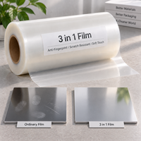 Film BOPP mat à trois couches pour emballage de boîtes, emballage de gâteaux, impression, film de plastification thermique brillant, film de plastification