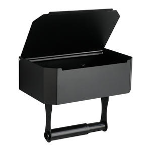 Nouveau support de papier hygiénique <span class=keywords><strong>mural</strong></span> noir en acier inoxydable avec distributeur de stockage - Product Image 6