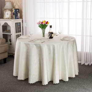 <span class=keywords><strong>Tovaglia</strong></span> rotonda in rilievo con motivo floreale <span class=keywords><strong>Beige</strong></span> <span class=keywords><strong>tovaglia</strong></span> Jacquard in poliestere ad alta densità per la decorazione della tavola di nozze per banchetti dell'hotel - Product Image 1