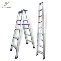 Échelle à marches en aluminium multifonctionnelle moderne 95 cm, échelle télescopique pliable en A, légère, certifiée CE, 300 lb, portable pour supermarché