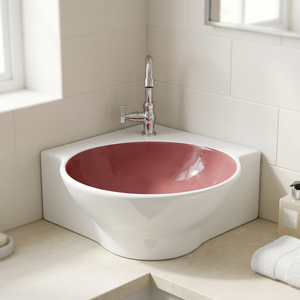 Artículos sanitarios de cerámica de calidad de exportación, fregadero italiano de mesa superior de baño, esquina de resina, lavabos, lavabo de superficie sólida - Product Image 3