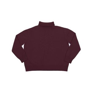 Pull-over fin à la mode pour femmes personnalisé OEM laine-cachemire col haut tricoté style chinois manches longues et amples pour l'automne - Product Image 2