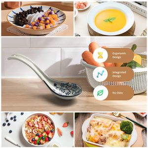 Cucharas de Sopa de Cerámica China, Cucharas de Porcelana para Degustación Asiática, Juego de Cucharas para Ramen, Dumplings, Arroz y Fideos - Product Image 3