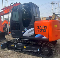 Mini-excavatrice hydraulique sur chenilles d'occasion Hitachi ZX70 ZX75 ZX120 ZX200, idéale pour la construction, modèle Hitachi ZX70-5A