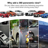 2023 nouveau pour Honda Civic caméra de recul 360 oiseau vue degré voiture DVR enregistrement caméra de tableau de bord Compatible avec 2015-2023 pour Civic