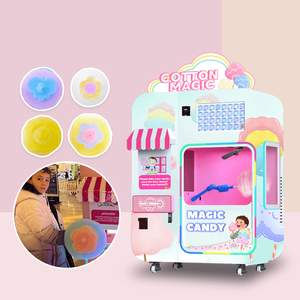 New Style Commercial Full Automatic Cotton Candy fairy <b>Floss</b> Vending Making <b>Machine</b> With Coin Bill Credit Card Acceptor - Product Image 1