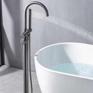 Grifo de Bañera de Pie con Rociador de Lluvia Redondo, Válvula de Cerámica Estilo Llave, 2 Manijas YP-Y464 - Product Image 1