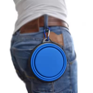 Botella de Agua Plegable, Contenedor Portátil de Comida para Perros, Comedero para Cachorros, Accesorios para Perros para Viajes al Aire Libre y Campamento, Tazón para Mascotas de Silicona/TPE - Product Image 5
