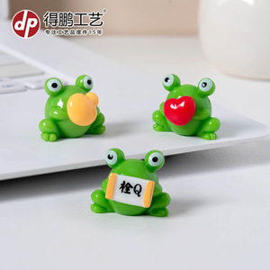 Figurine de grenouille miniature en résine, décoration de voiture, de bureau, ou d'intérieur, en forme d'animal - Product Image 2