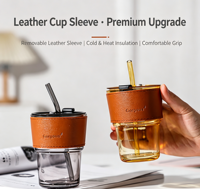 Gobelet en verre borosilicate transparent personnalisé avec logo, tasses à café glacé modernes et portables, mug à bière, cadeau promotionnel d'entreprise