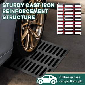 Grille de drainage carrée noire moderne et durable Tongmo <span class=keywords><strong>20x20</strong></span>, classe B125, résistante aux intempéries, en fonte, pour égout extérieur - Product Image 5