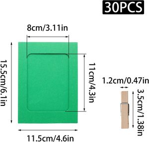 กรอบรูปกระดาษสี<span class=keywords><strong>6</strong></span><span class=keywords><strong>นิ</strong></span>้วแบบทำมือ30ชิ้นพร้อมคลิปขนาดเล็กและ<span class=keywords><strong>เชือก</strong></span><span class=keywords><strong>ป่าน</strong></span>เรซิ่นเคลือบ10สีสำหรับบ้านหอพักสำนักงาน - Product Image 3